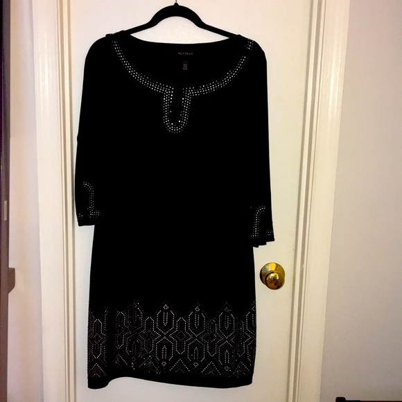 WHBM Embellished Stretchy Knit Art Deco Dress - Picture 2 of 10
